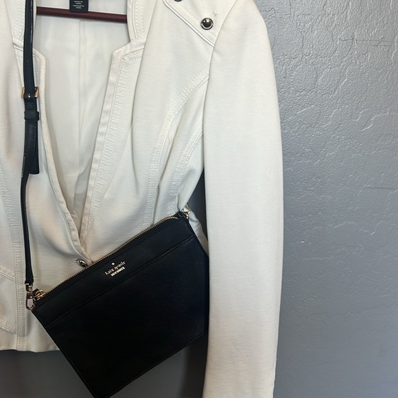 Kate Spade Black over the shoulder purse with matching wallet 9” wide 7” tall. - Picture 2 of 7